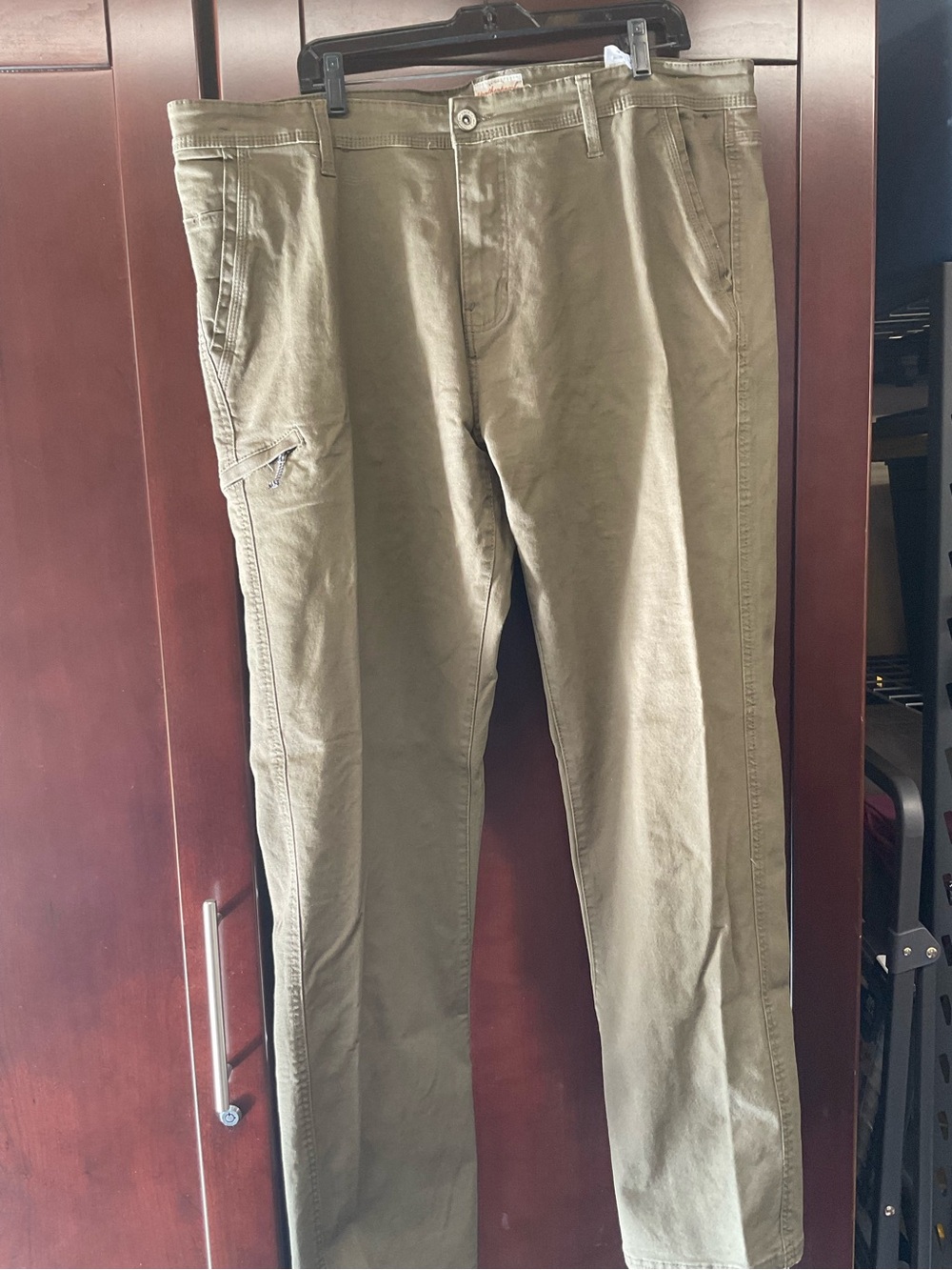 Weatherproof Men's Cargo Pants in Olive, 40 x 34